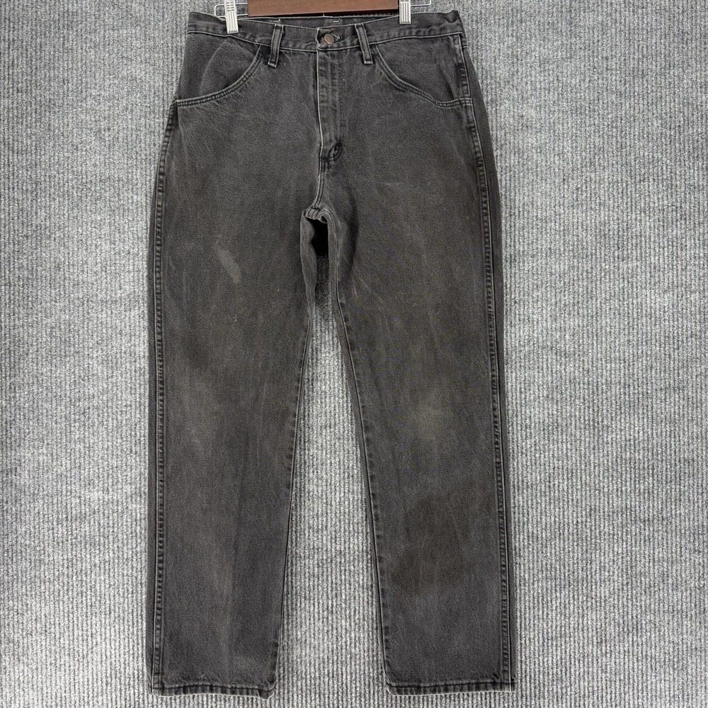 Vintage Rustler black wash straight leg jeans 33x30 relaxed fit workwear